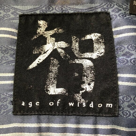 AGE Of Wisdom Blue Stripe Pearl Snap Button Down Shirt Size XL - Picture 3 of 9